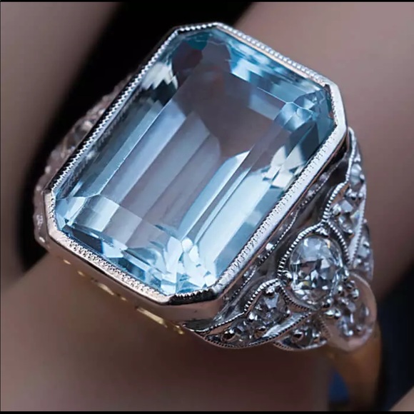 New Women’s 925 Silver Vintage Sapphire Ring - Picture 4 of 6